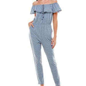 Planet Gold   Juniors' Off-The-Shoulder Jumpsuit
